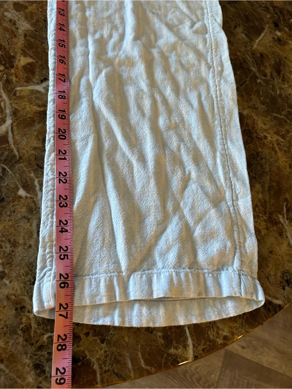 The Goup Ariztia light blue with white s,Drawstring Linen-Blend Wide Leg Pants